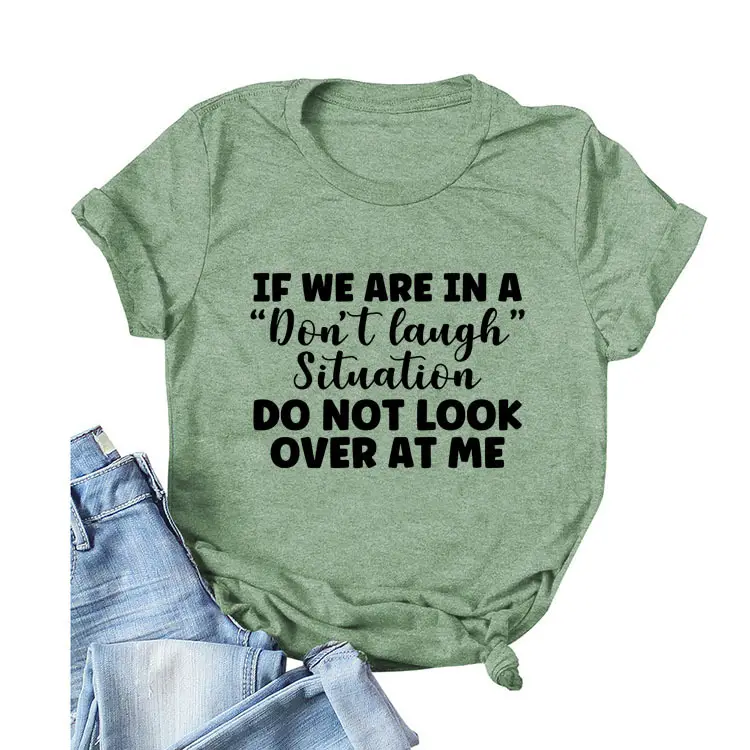 Yellow Casual T-Shirt with "Don't Laugh" Print - Image 24