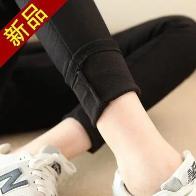 Women Fleece Lined Tight Leggings Black Slimming High Waist
