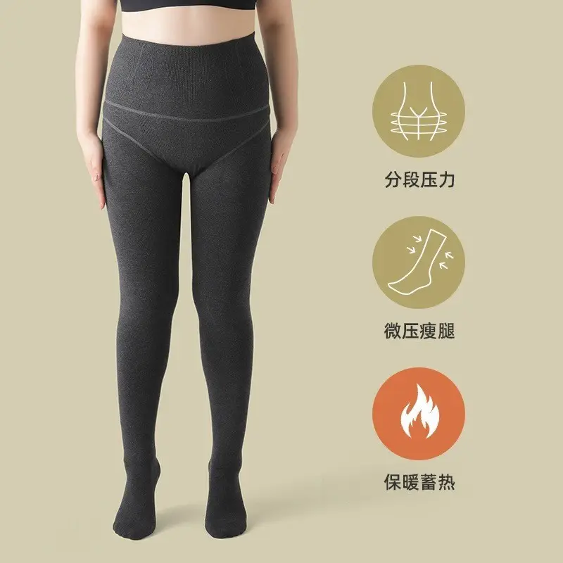Women's Fleece Leggings Fishbone Design Winter Warm - Image 5