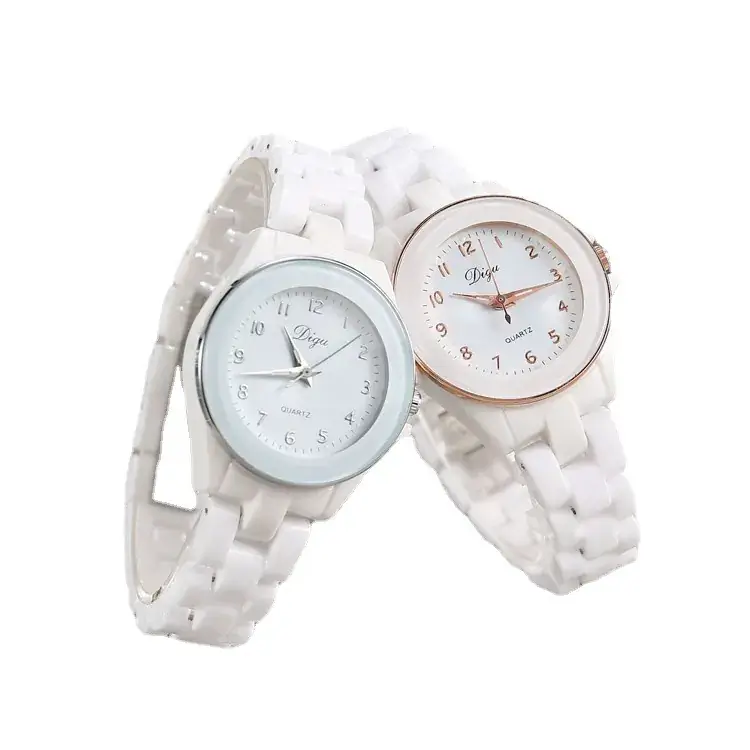 Women's Korean Style Quartz Watch White Ceramic