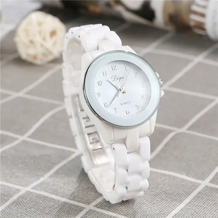 Women's Korean Style Quartz Watch White Ceramic