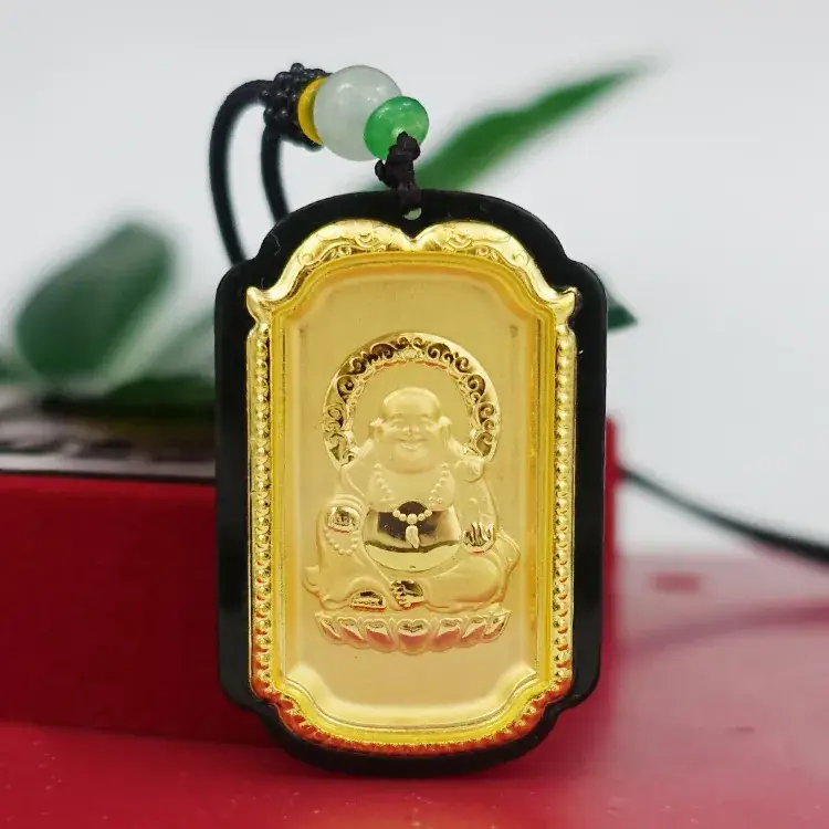 4D Gold Hetian Jade Guanyin Pendant for Men Women - Image 3