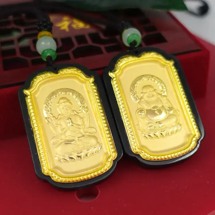 4D Gold Hetian Jade Guanyin Pendant for Men Women - Image 4
