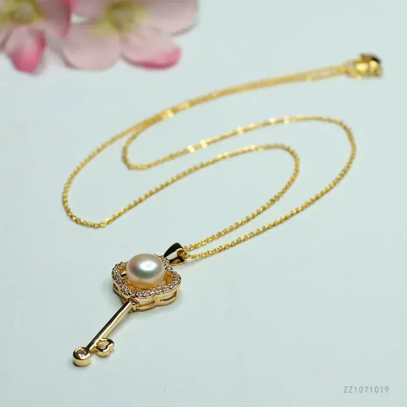 Korean Japanese Style Pearl Pendant Necklace with Heart Design - Image 6