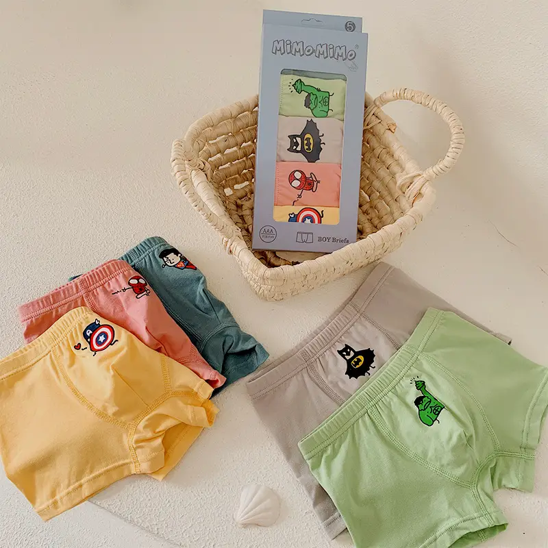 Mimo Men's Cotton Boxer Shorts 3Pcs Anti-Bacterial Cute Cartoon