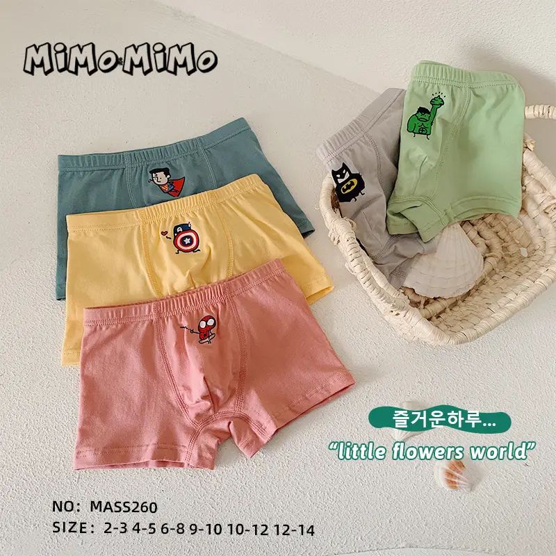 Mimo Men's Cotton Boxer Shorts 3Pcs Anti-Bacterial Cute Cartoon — feature 3