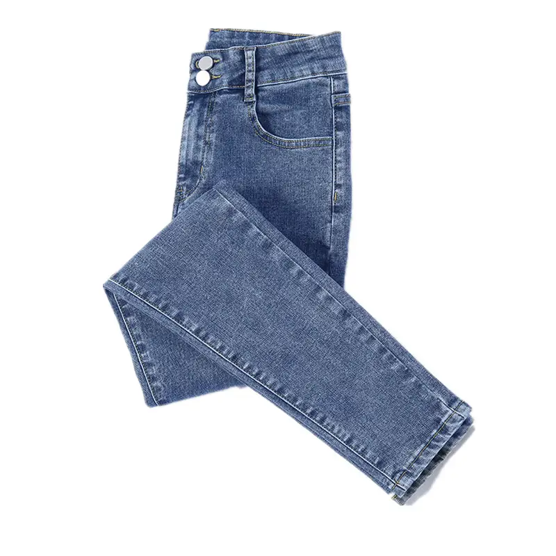 Women Skinny Jeans Black Grey Leg Long High Waist Korean Style - Image 9