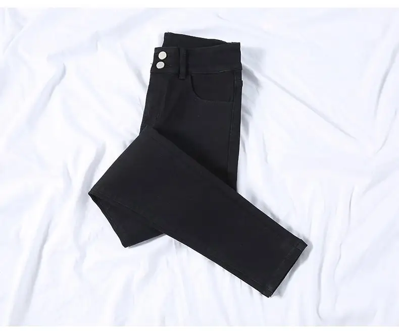Women Skinny Jeans Black Grey Leg Long High Waist Korean Style — feature 9