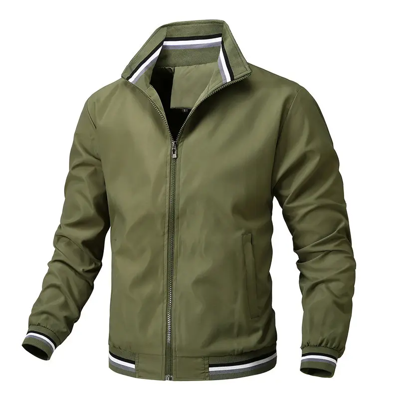 Men's Black Full-Zip Casual Jacket with Cross-Border Design - Image 5