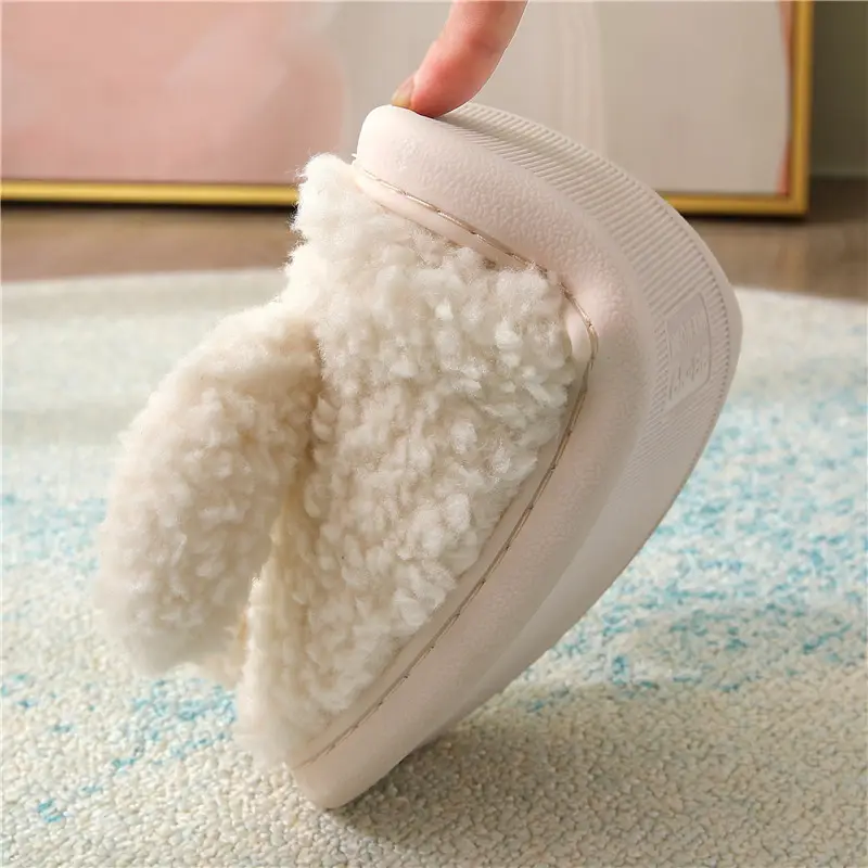 2023 new home cotton slippers winter lovers warm non-slip indoor cute cartoon plush slippers wholesale