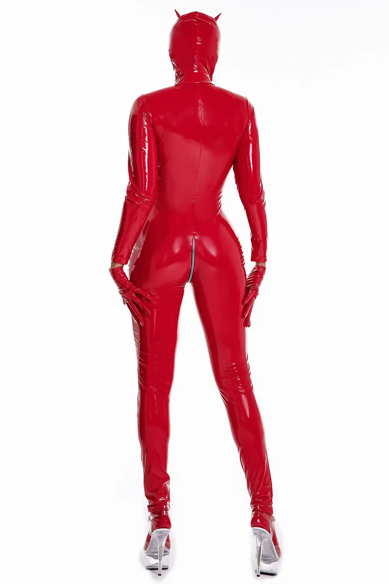Red Mirror Finish Underwear Zipper Crotch - Image 4