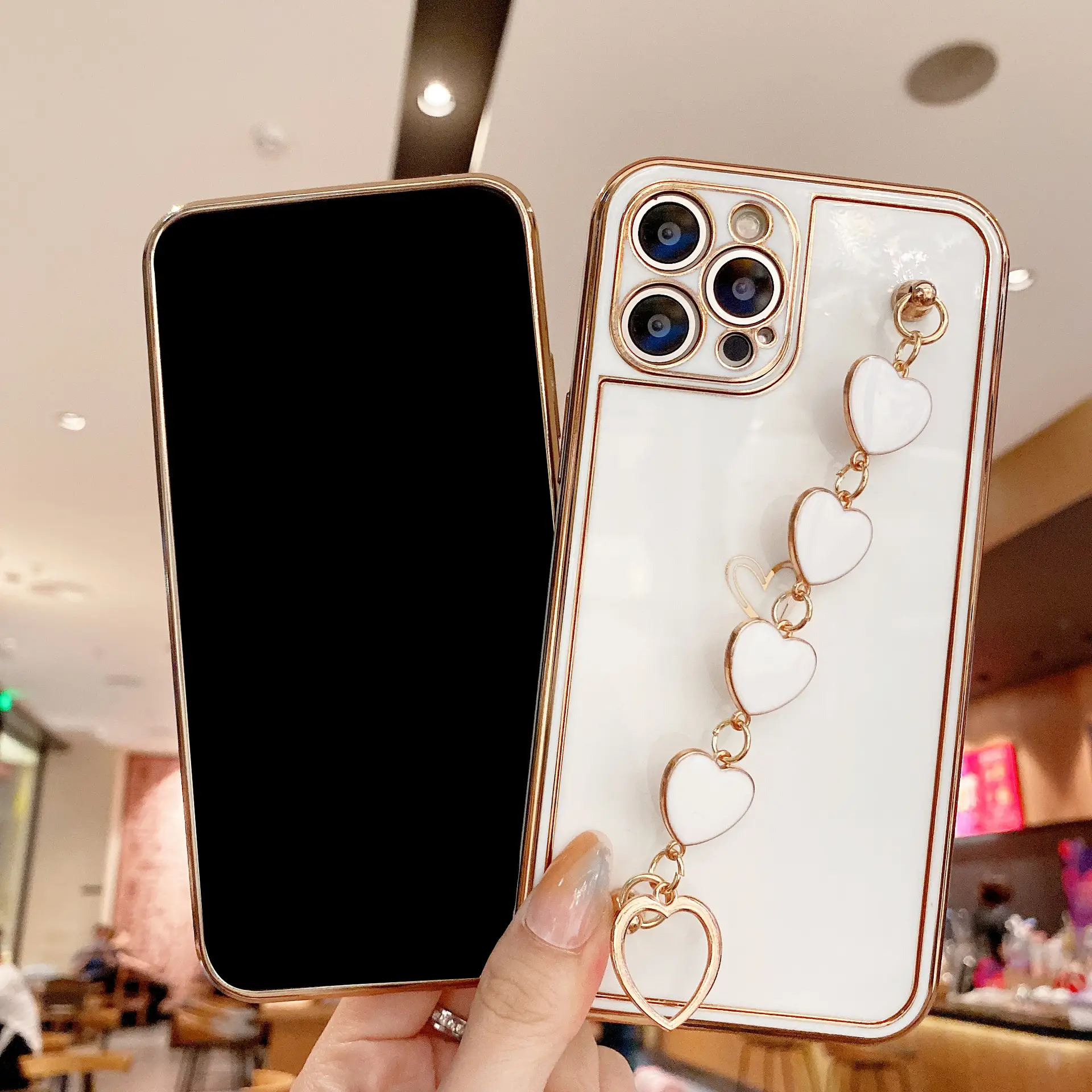 Apple 12Promax Phone Case with Love Bracelet & Eye Protection - Image 9