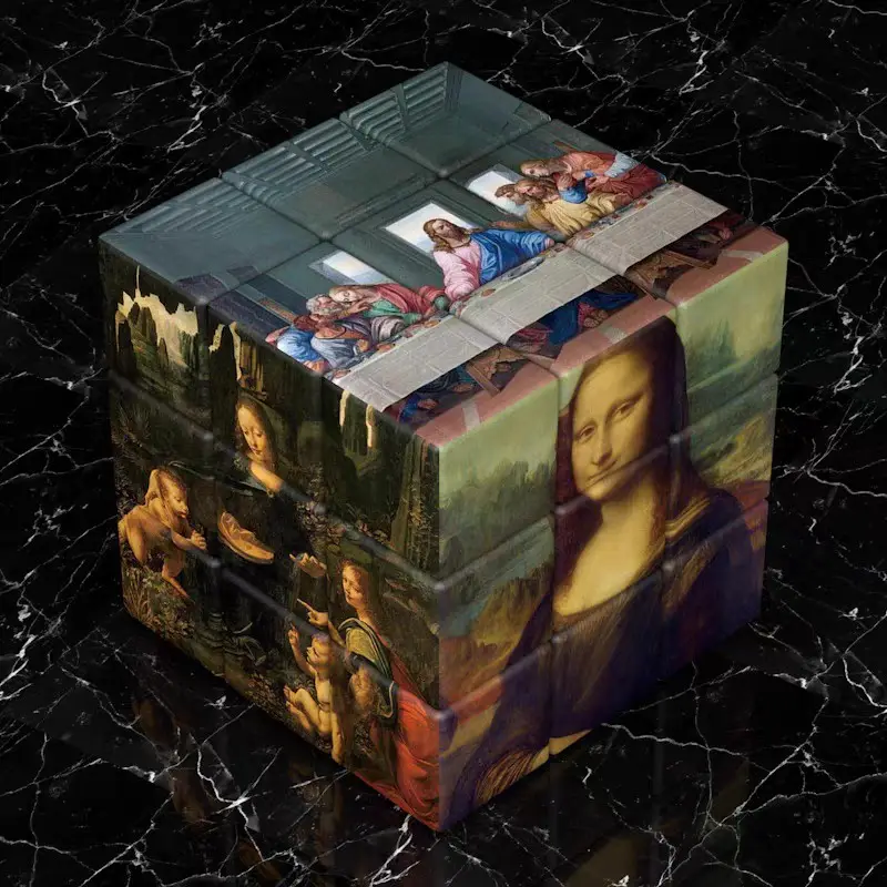 Rubik's Cube Chemical Element Puzzle 3D Multi-Color