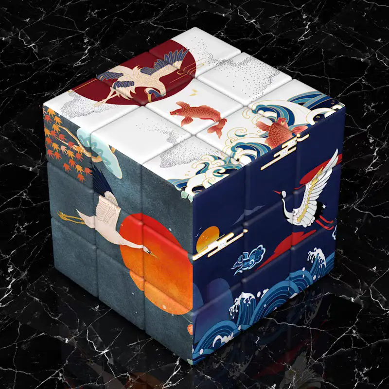 Rubik's Cube Chemical Element Puzzle 3D Multi-Color