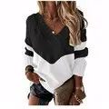 V-Neck Leopard Print Sweater Blue White - Image 11
