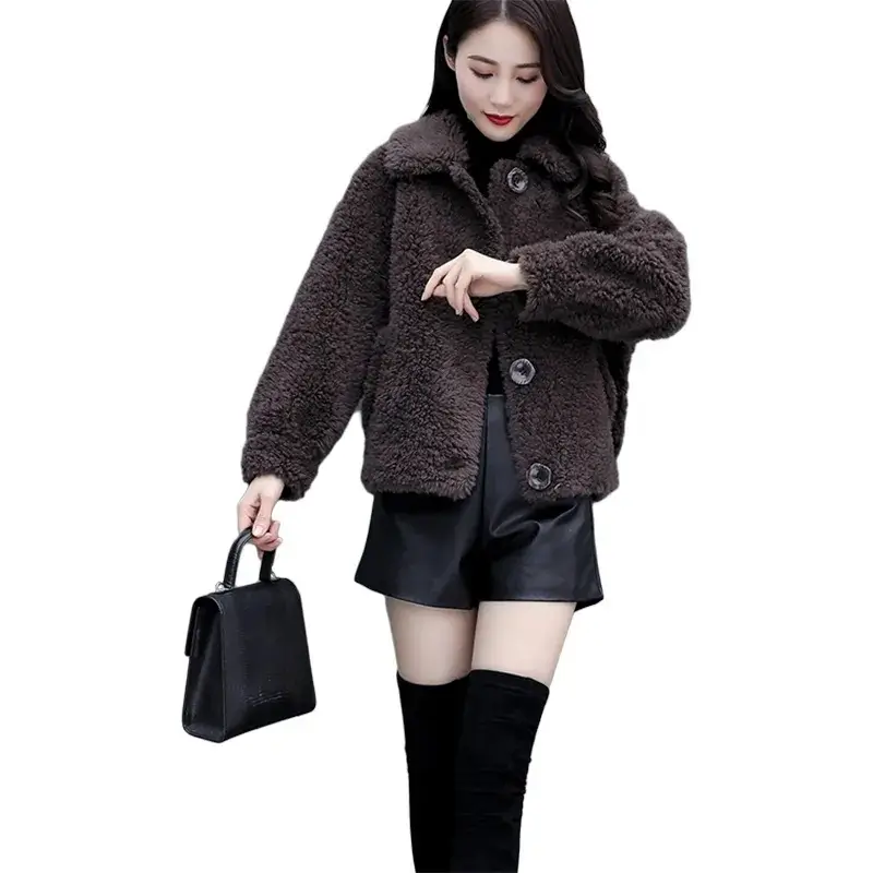 Lamb Wool Coat Women Red 2025 Short Sweatshirt - Image 9