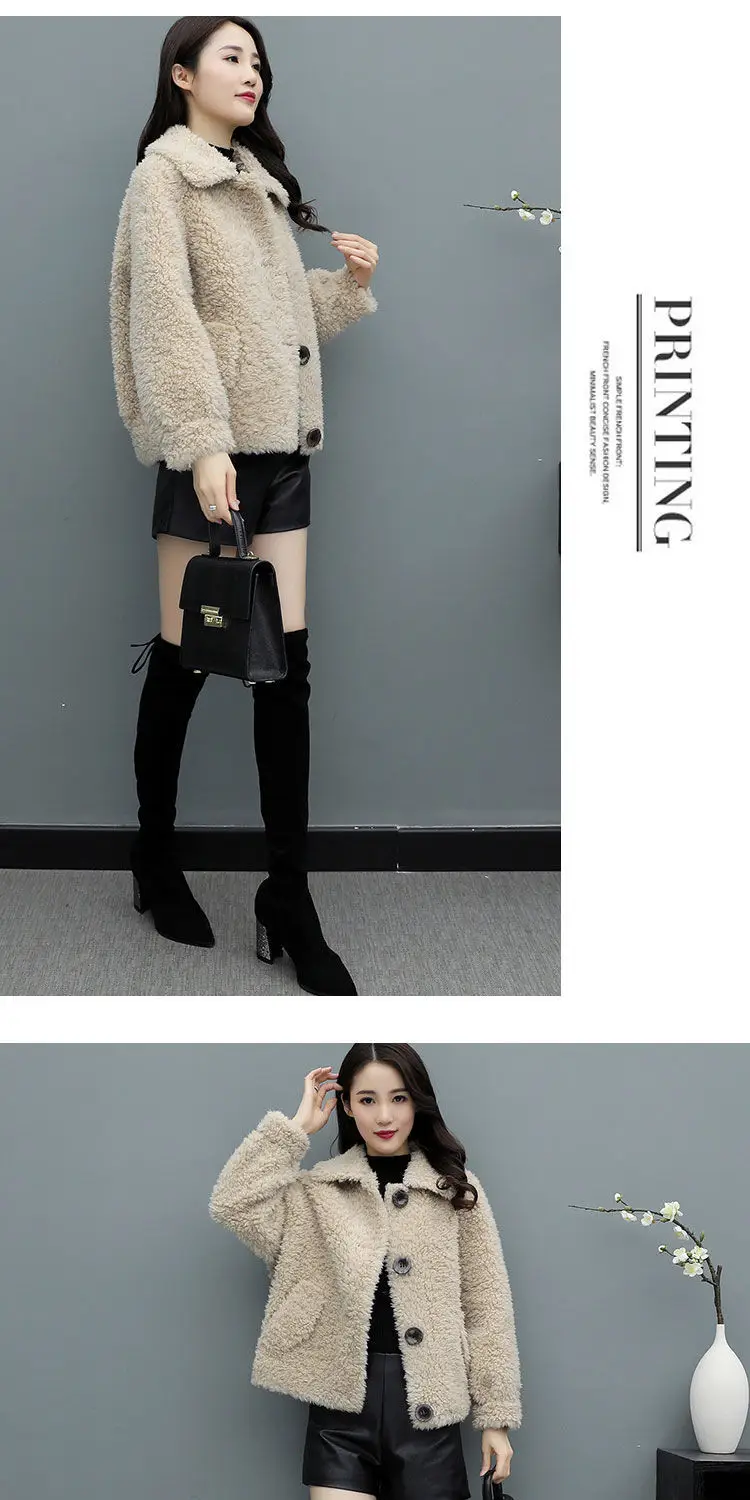 Lamb Wool Coat Women Red 2025 Short Sweatshirt — feature 14