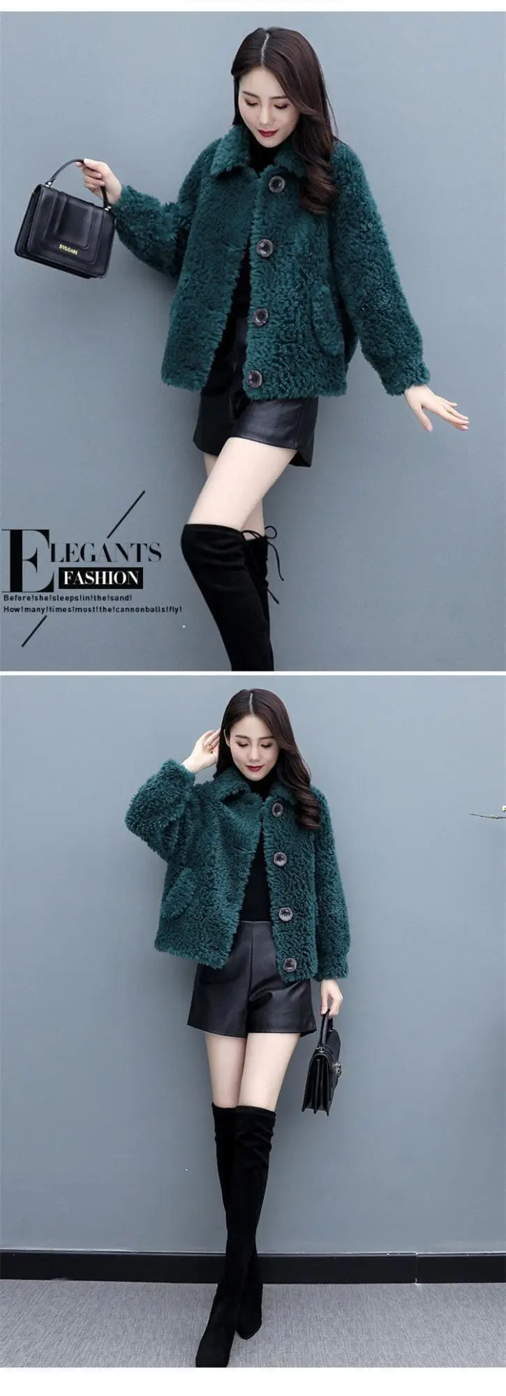 Lamb Wool Coat Women Red 2025 Short Sweatshirt — feature 18