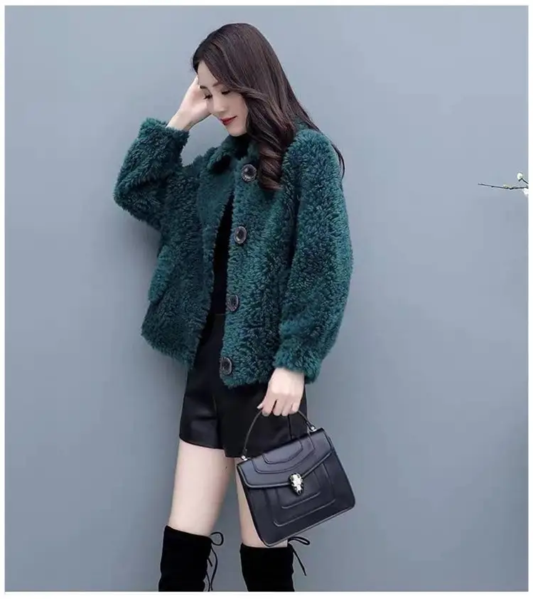 Lamb Wool Coat Women Red 2025 Short Sweatshirt — feature 19
