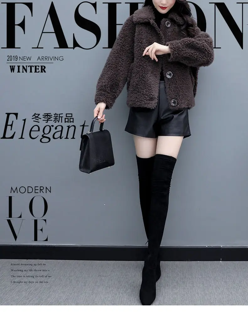 Lamb Wool Coat Women Red 2025 Short Sweatshirt — feature 2