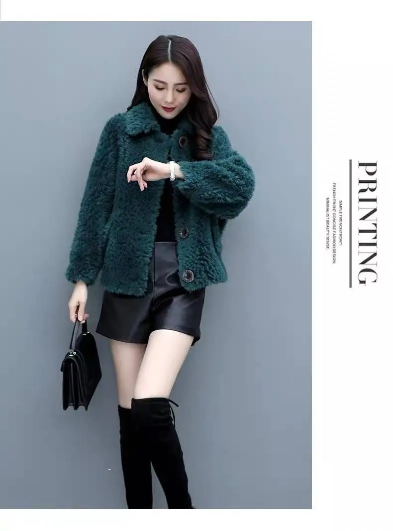 Lamb Wool Coat Women Red 2025 Short Sweatshirt — feature 20