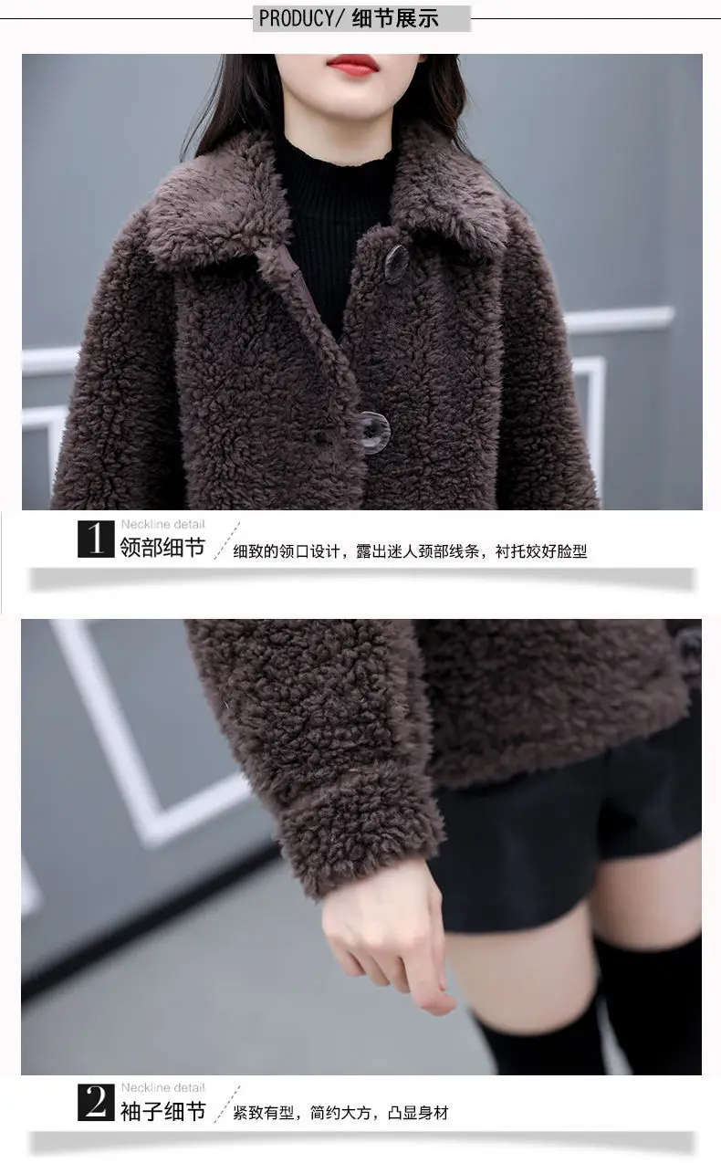 Lamb Wool Coat Women Red 2025 Short Sweatshirt — feature 22