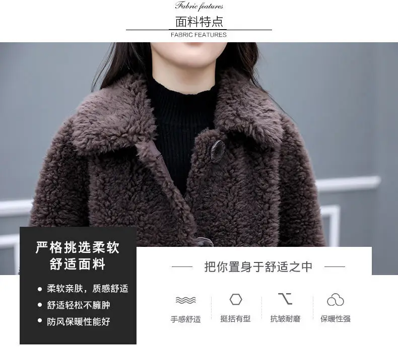 Lamb Wool Coat Women Red 2025 Short Sweatshirt — feature 4