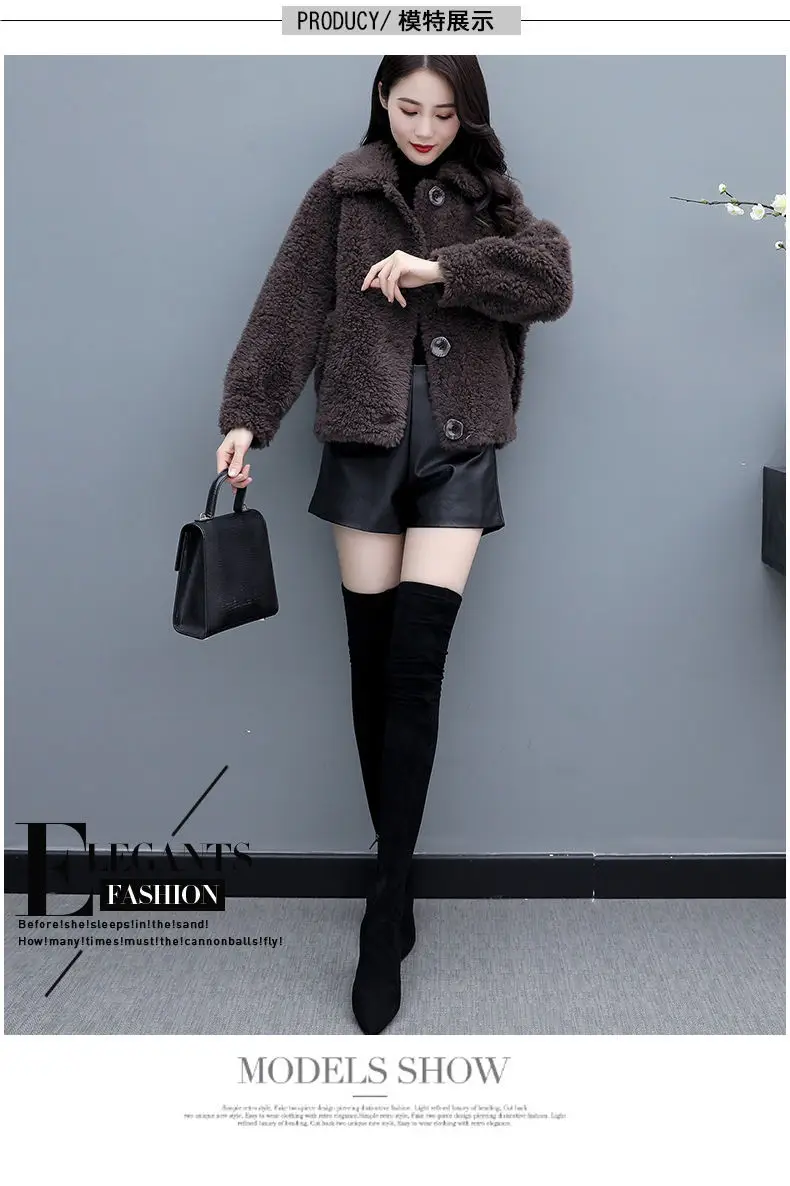 Lamb Wool Coat Women Red 2025 Short Sweatshirt — feature 6