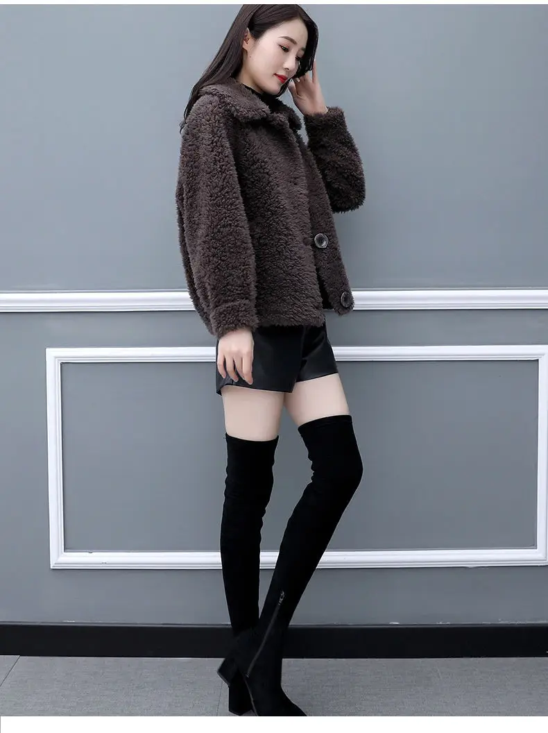 Lamb Wool Coat Women Red 2025 Short Sweatshirt — feature 7