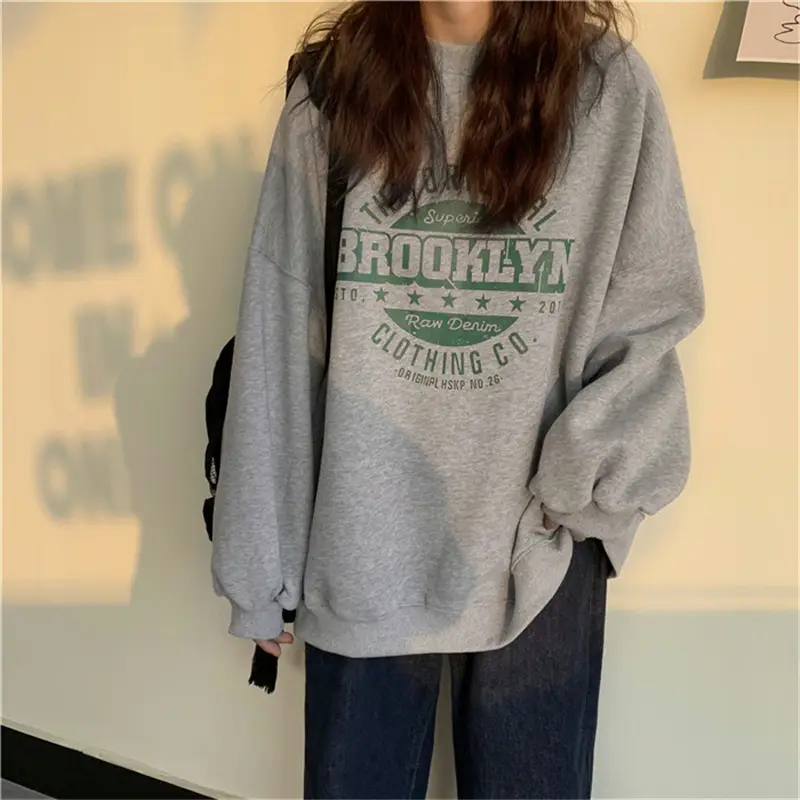 Women's Grey Hooded Sweatshirt 2025 Autumn New - Image 4