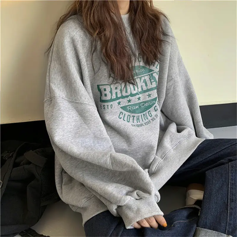 Women's Grey Hooded Sweatshirt 2025 Autumn New - Image 5