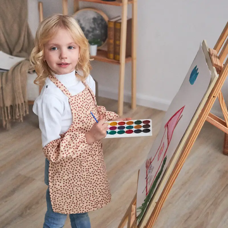 Waterproof Baby Apron with Polka Dot Design