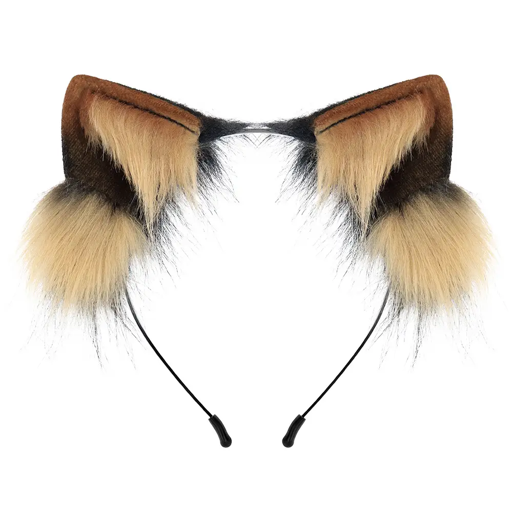 Two-Dimensional Plush Cat Ear Hairband with Fox Fur - Image 5