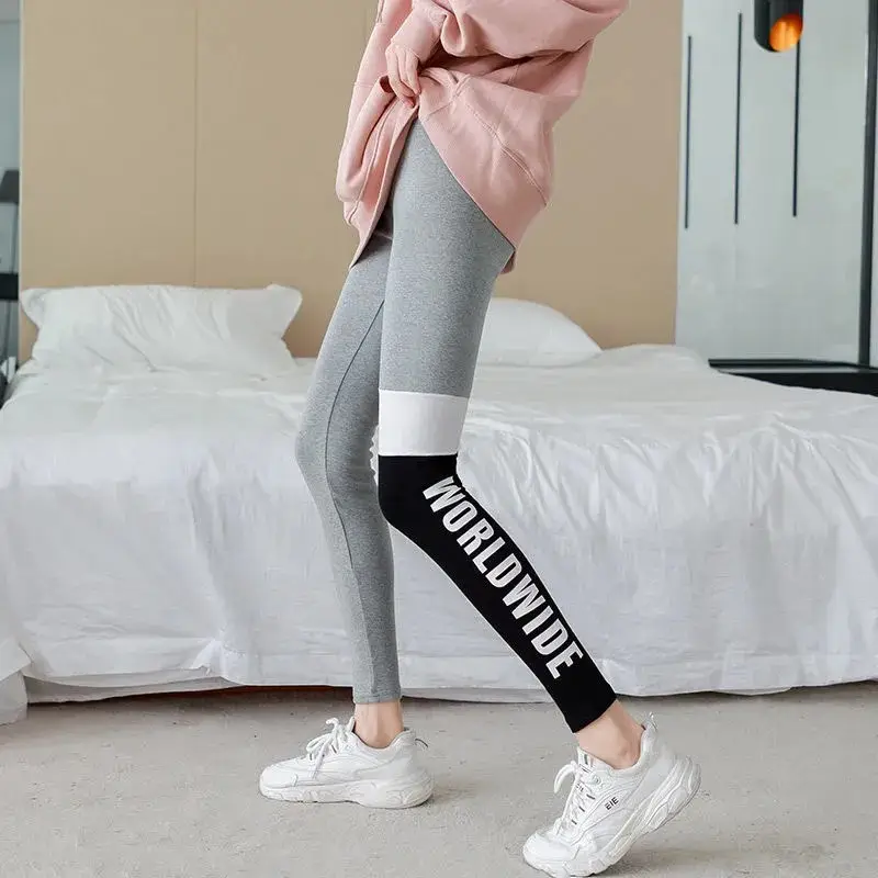 Kids Foreign Trade Sports Cotton Leggings Gray Black