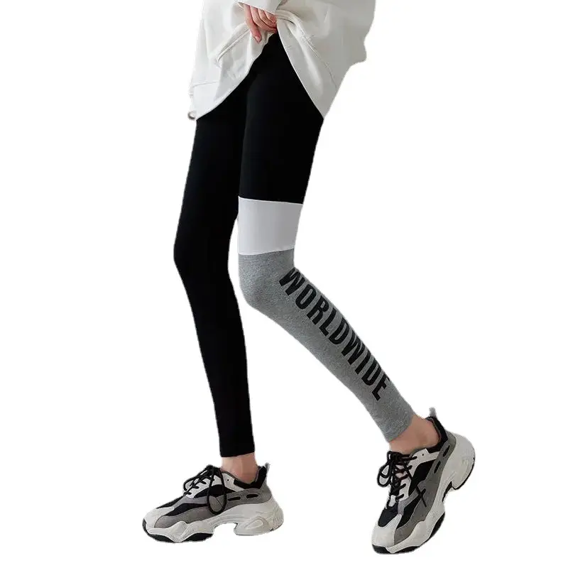 Kids Foreign Trade Sports Cotton Leggings Gray Black