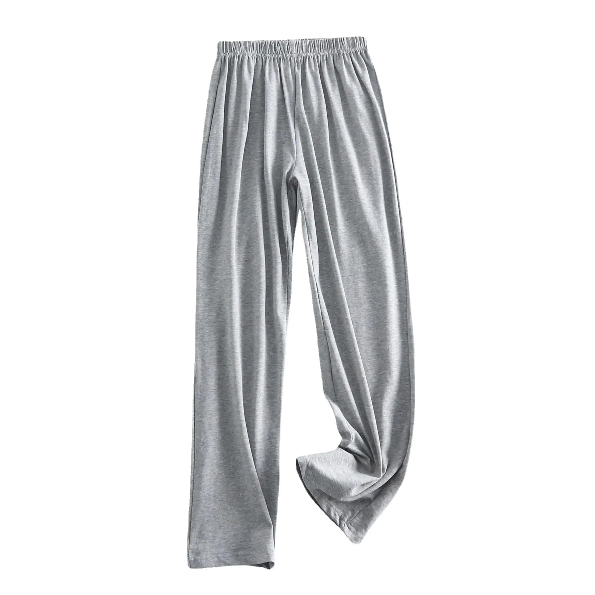 Women Cotton Stretch Waist Pants Solid Color Loose Fit