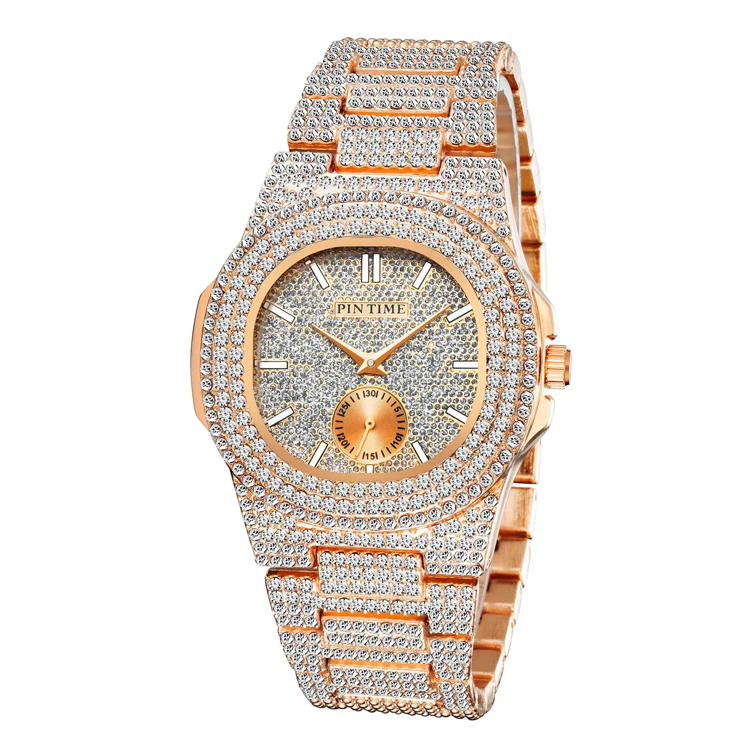 Diamond Encrusted Men's Watch with Star Design - Image 7