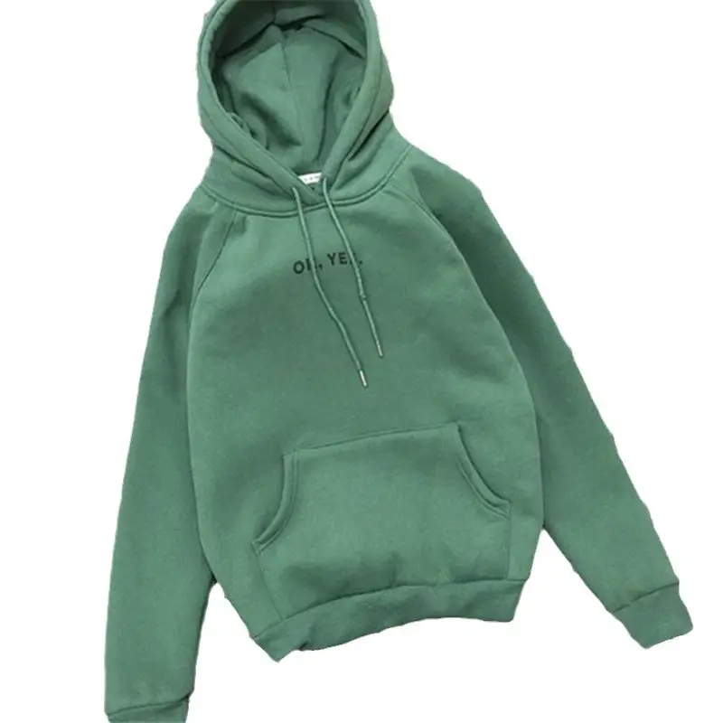 Green Women's Hooded Velvet Pullover Hoodie - Image 7