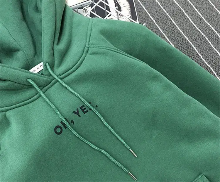 Green Women's Hooded Velvet Pullover Hoodie — feature 5
