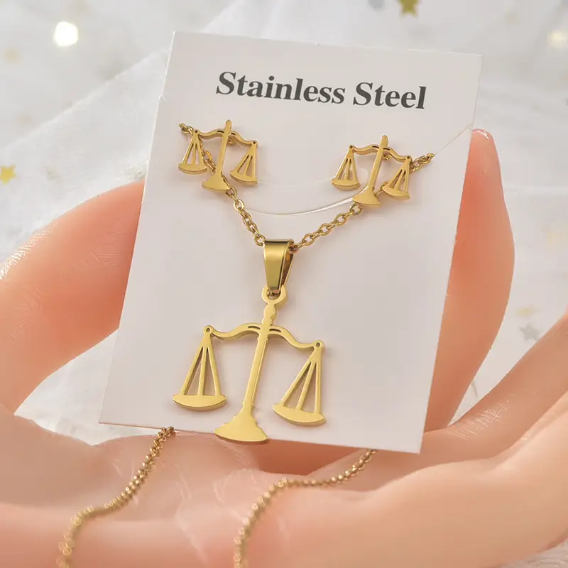 Titanium Steel Star Necklace & Earrings Set - Image 12