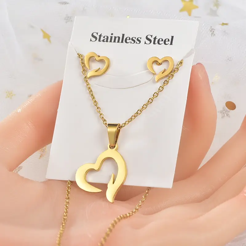 Titanium Steel Star Necklace & Earrings Set - Image 13