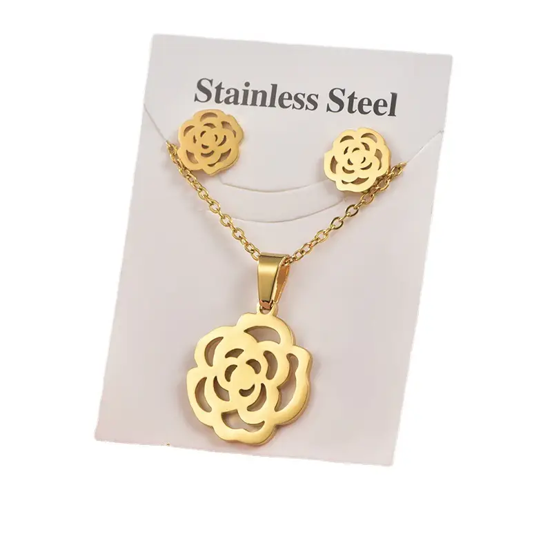 Titanium Steel Star Necklace & Earrings Set - Image 14