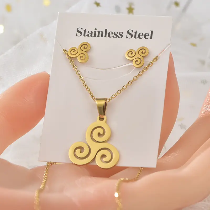 Titanium Steel Star Necklace & Earrings Set - Image 3