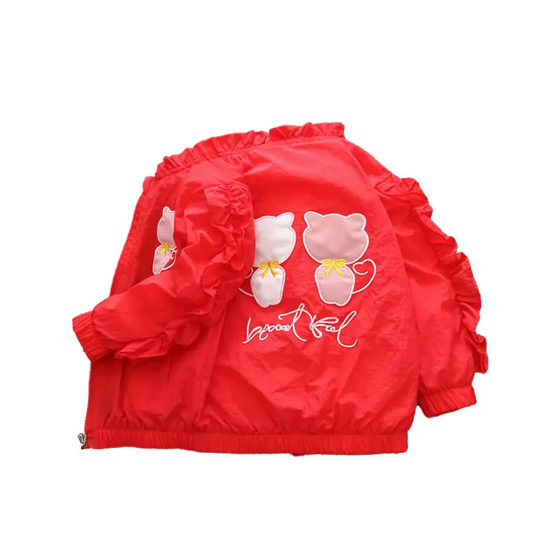 Girls Red Baseball Coat 2025 Spring Wear Large - Image 7