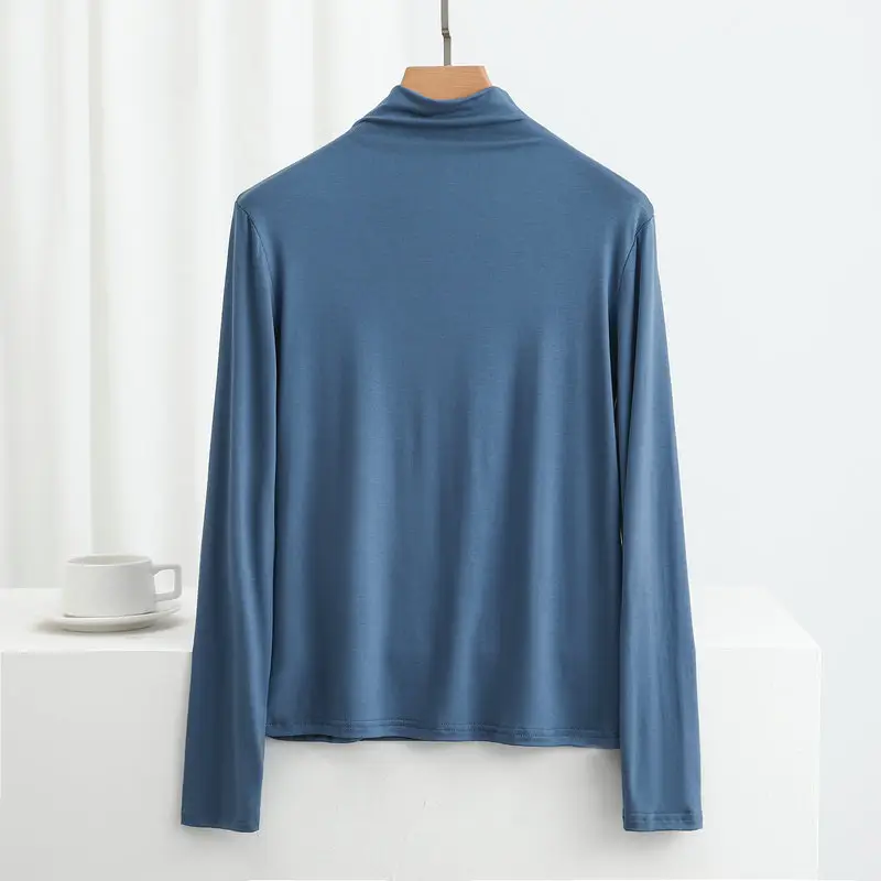 Women Long Sleeve T-Shirt Green Grey Red Blue - Image 18