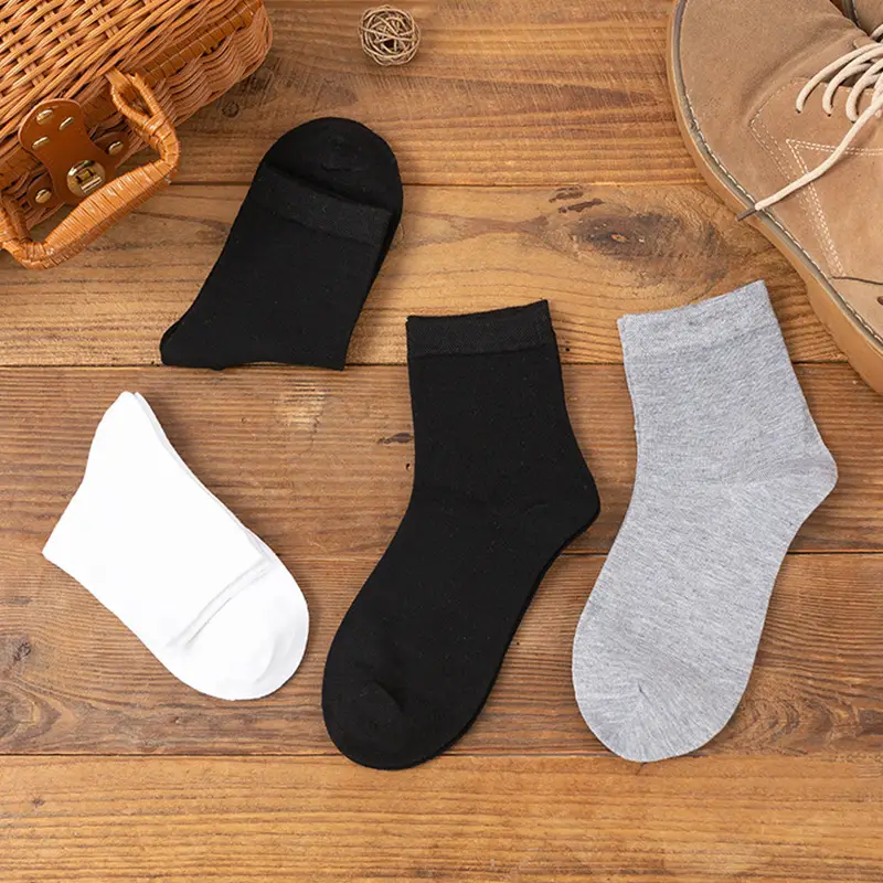 Xinjiang cotton socks men's solid color black and white gray men's cotton socks men's and women's Liaoyuan wholesale seven-day wash-free socks