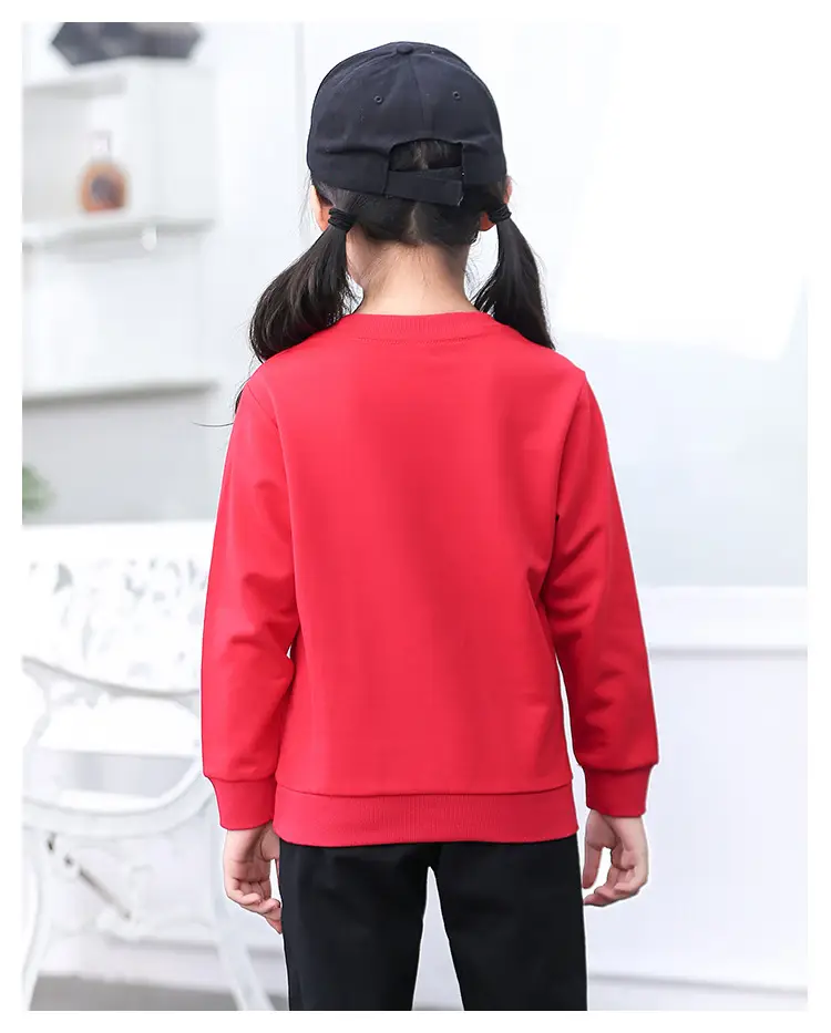 Blue One-Color Sweatshirt for Girls Boys Spring Autumn — feature 20