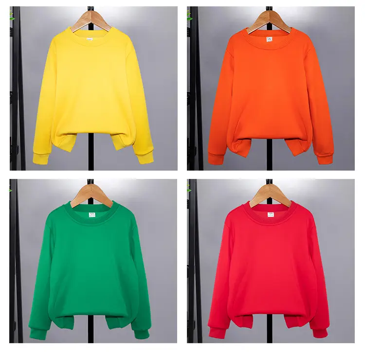 Blue One-Color Sweatshirt for Girls Boys Spring Autumn — feature 22