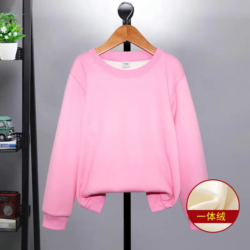 Blue One-Color Sweatshirt for Girls Boys Spring Autumn