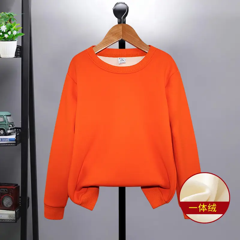 Blue One-Color Sweatshirt for Girls Boys Spring Autumn